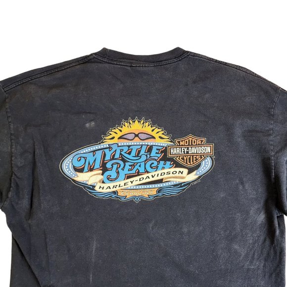Harley Davidson Long Sleeve XL Myrtle Beach South Carolina Thrashed X Large Y2k - Picture 5 of 8
